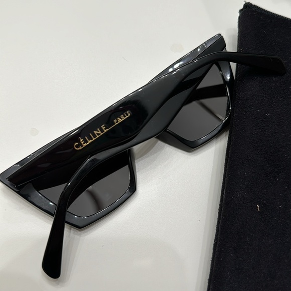 Used AUTHENTIC excellent great condition Céline EDGE all black sunglasses - Picture 2 of 15